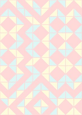 Soyut renk geometrik mozaik desen üretken hesaplama sanatı çizimi, fayans rengi parçalarının taklidi