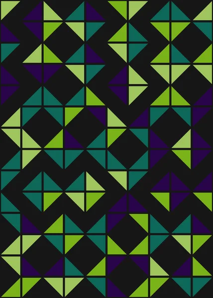 Abstrakte Farbe Geometrische Mosaik Muster Generative Computergestützte Kunst Illustration Nachahmung — Stockvektor