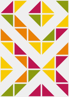 Soyut renk geometrik mozaik desen üretken hesaplama sanatı çizimi, fayans rengi parçalarının taklidi