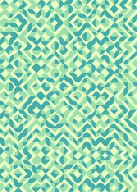 Soyut renk geometrik mozaik desen üretken hesaplama sanatı çizimi, fayans rengi parçalarının taklidi