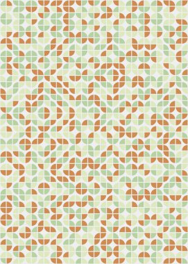 Soyut renk geometrik mozaik desen üretken hesaplama sanatı çizimi, fayans rengi parçalarının taklidi