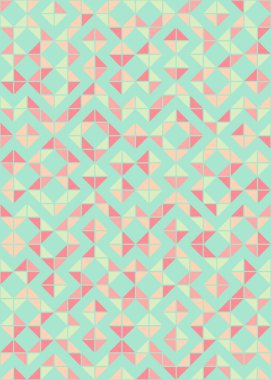 Soyut renk geometrik mozaik desen üretken hesaplama sanatı çizimi, fayans rengi parçalarının taklidi