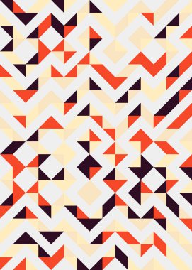 Soyut renk geometrik mozaik desen üretken hesaplama sanatı çizimi, fayans rengi parçalarının taklidi