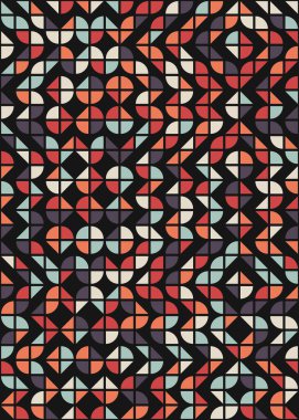 Soyut Geometrik Desen üretken hesaplama sanatı çizimi 