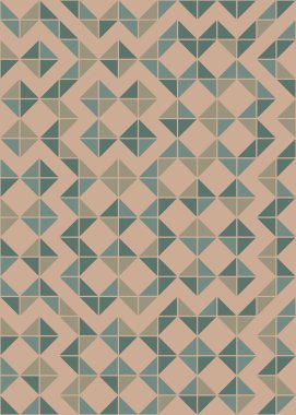 Soyut renk geometrik mozaik desen üretken hesaplama sanatı çizimi, fayans rengi parçalarının taklidi