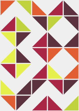 Soyut renk geometrik mozaik desen üretken hesaplama sanatı çizimi, fayans rengi parçalarının taklidi