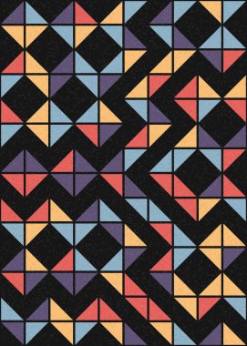 Soyut Geometrik Desen üretken hesaplama sanatı çizimi 