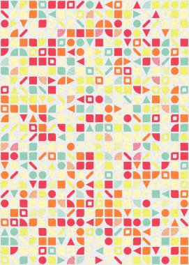 Soyut Geometrik Desen üretken hesaplama sanatı çizimi 