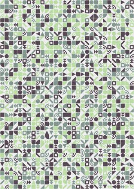 Soyut Geometrik Desen üretken hesaplama sanatı çizimi 