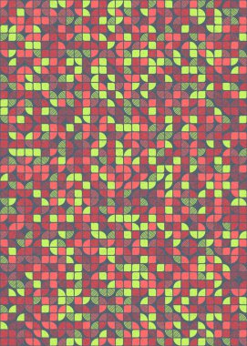 Soyut Geometrik Desen üretken hesaplama sanatı çizimi 