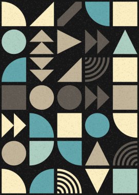 Soyut Geometrik Desen üretken hesaplama sanatı çizimi 