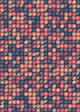 Soyut Geometrik Desen üretken hesaplama sanatı çizimi 