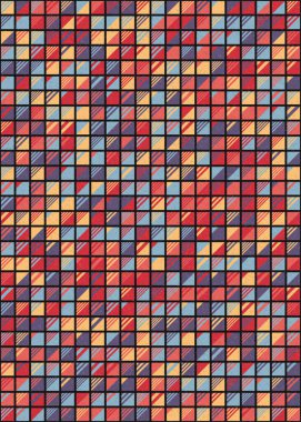 Soyut Geometrik Desen üretken hesaplama sanatı çizimi 