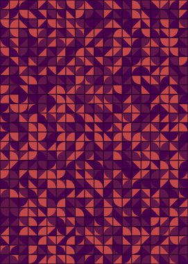 Soyut renk geometrik mozaik desen üretken hesaplama sanatı çizimi, fayans rengi parçalarının taklidi