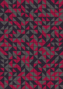 Soyut renk geometrik mozaik desen üretken hesaplama sanatı çizimi, fayans rengi parçalarının taklidi