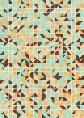 Soyut renk geometrik mozaik desen üretken hesaplama sanatı çizimi, fayans rengi parçalarının taklidi