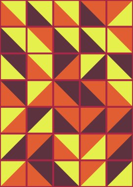 Soyut renk geometrik mozaik desen üretken hesaplama sanatı çizimi, fayans rengi parçalarının taklidi