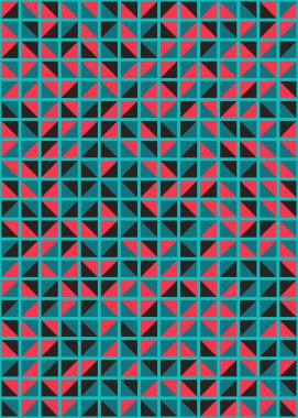 Soyut renk geometrik mozaik desen üretken hesaplama sanatı çizimi, fayans rengi parçalarının taklidi