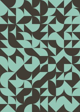 Soyut renk geometrik mozaik desen üretken hesaplama sanatı çizimi, fayans rengi parçalarının taklidi