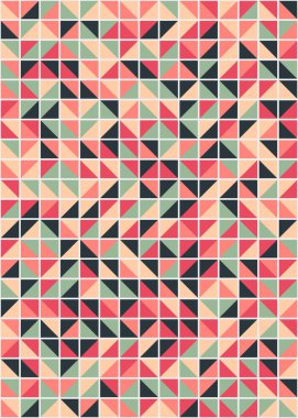 Soyut renk geometrik mozaik desen üretken hesaplama sanatı çizimi, fayans rengi parçalarının taklidi