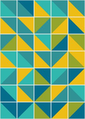 Soyut renk geometrik mozaik desen üretken hesaplama sanatı çizimi, fayans rengi parçalarının taklidi