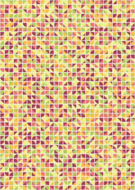 Soyut renk geometrik mozaik desen üretken hesaplama sanatı çizimi, fayans rengi parçalarının taklidi