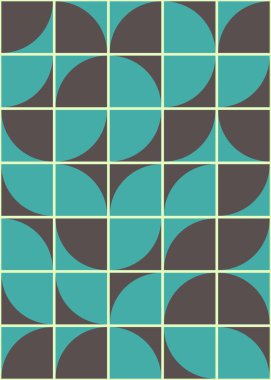 Soyut renk geometrik mozaik desen üretken hesaplama sanatı çizimi, fayans rengi parçalarının taklidi