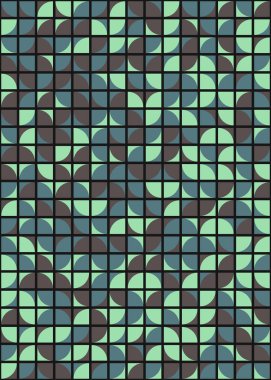 Soyut renk geometrik mozaik desen üretken hesaplama sanatı çizimi, fayans rengi parçalarının taklidi