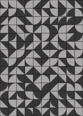 Soyut renk geometrik mozaik desen üretken hesaplama sanatı çizimi, fayans rengi parçalarının taklidi