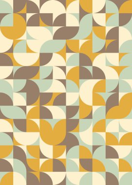 Soyut renk geometrik mozaik desen üretken hesaplama sanatı çizimi, fayans rengi parçalarının taklidi