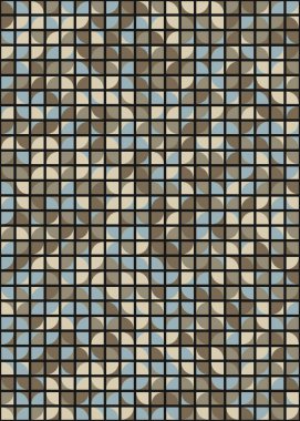 Soyut renk geometrik mozaik desen üretken hesaplama sanatı çizimi, fayans rengi parçalarının taklidi