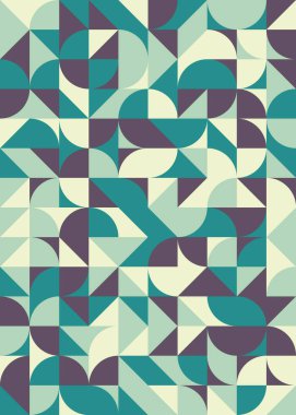 Soyut renk geometrik mozaik desen üretken hesaplama sanatı çizimi, fayans rengi parçalarının taklidi