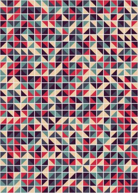 Soyut renk geometrik mozaik desen üretken hesaplama sanatı çizimi, fayans rengi parçalarının taklidi