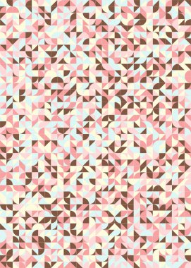 Soyut renk geometrik mozaik desen üretken hesaplama sanatı çizimi, fayans rengi parçalarının taklidi