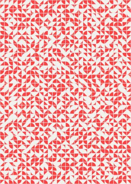 Soyut renk geometrik mozaik desen üretken hesaplama sanatı çizimi, fayans rengi parçalarının taklidi