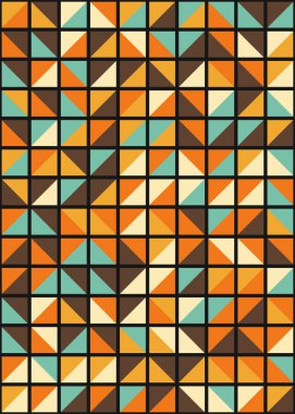 Soyut renk geometrik mozaik desen üretken hesaplama sanatı çizimi, fayans rengi parçalarının taklidi