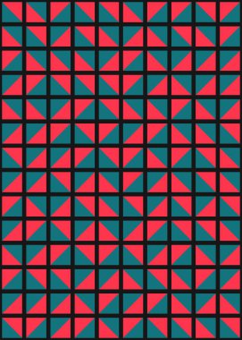 Soyut renk geometrik mozaik desen üretken hesaplama sanatı çizimi, fayans rengi parçalarının taklidi