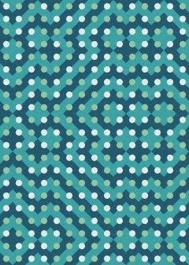 Soyut renk geometrik mozaik desen üretken hesaplama sanatı çizimi, fayans rengi parçalarının taklidi