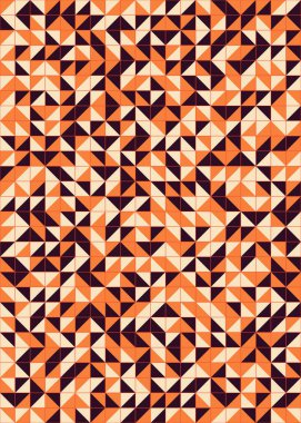 Soyut renk geometrik mozaik desen üretken hesaplama sanatı çizimi, fayans rengi parçalarının taklidi