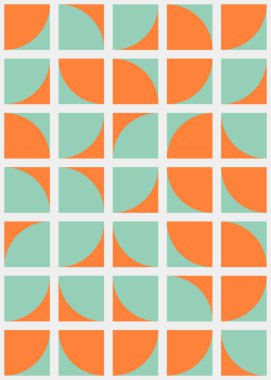 Soyut renk geometrik mozaik desen üretken hesaplama sanatı çizimi, fayans rengi parçalarının taklidi