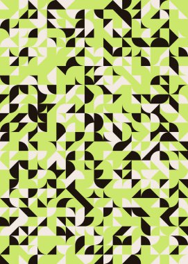 Soyut renk geometrik mozaik desen üretken hesaplama sanatı çizimi, fayans rengi parçalarının taklidi