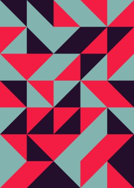 Soyut renk geometrik mozaik desen üretken hesaplama sanatı çizimi, fayans rengi parçalarının taklidi