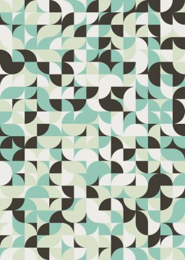 Soyut renk geometrik mozaik desen üretken hesaplama sanatı çizimi, fayans rengi parçalarının taklidi