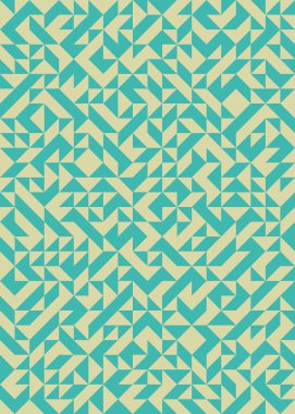 Soyut renk geometrik mozaik desen üretken hesaplama sanatı çizimi, fayans rengi parçalarının taklidi