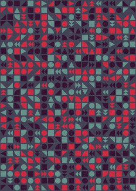 Soyut Geometrik Desen üretken hesaplama sanatı çizimi