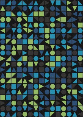 Soyut Geometrik Desen üretken hesaplama sanatı çizimi