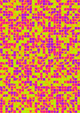 Soyut Geometrik Desen üretken hesaplama sanatı çizimi