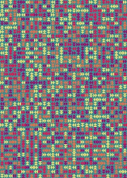 Soyut renk geometrik mozaik desen üretici hesaplama sanatı illüstrasyonu, fayans renk parçalarının taklit edilmesi