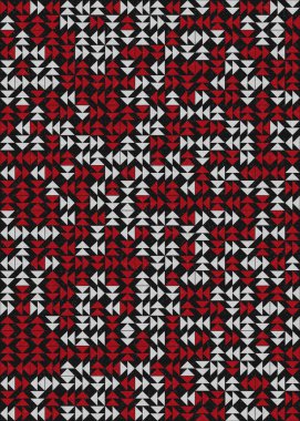 Soyut renk geometrik mozaik desen üretici hesaplama sanatı illüstrasyonu, fayans renk parçalarının taklit edilmesi