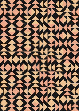 Soyut renk geometrik mozaik desen üretici hesaplama sanatı illüstrasyonu, fayans renk parçalarının taklit edilmesi